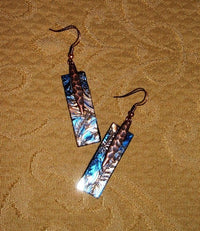 Thumbnail for Handcrafted blue and gold Van Gogh stained glass earrings
