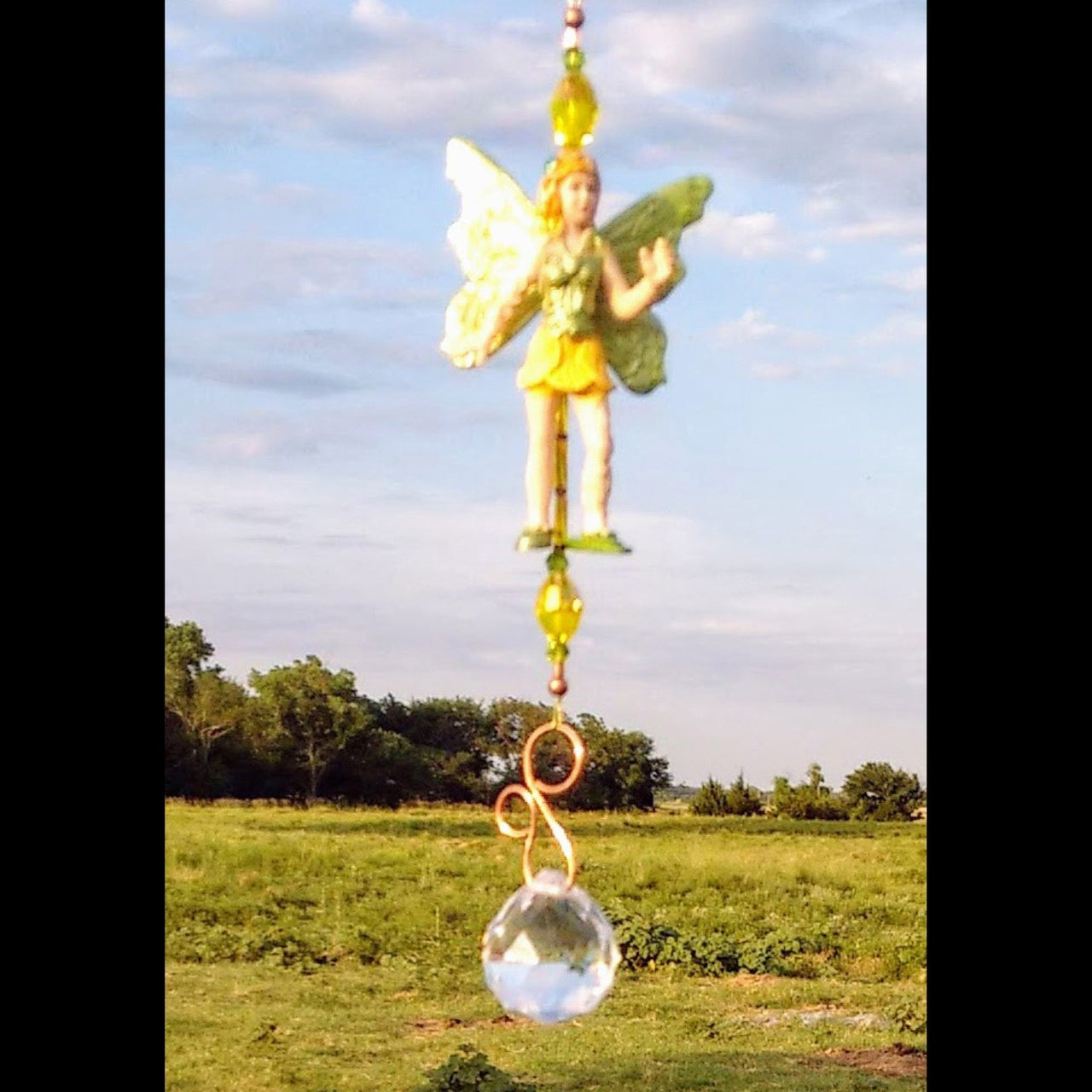Handcrafted fairy sun catcher garden ornament