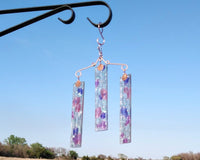 Thumbnail for Handcrafted flower stained glass wind chimes garden ornament