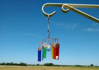 Thumbnail for Handcrafted rainbow stained glass wind chime garden ornament suncatcher