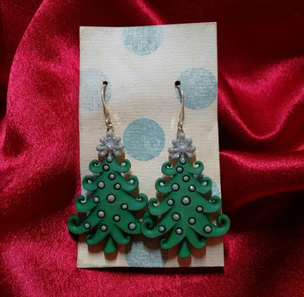 Christmas tree earrings, tree earrings, Christmas earrings, Christmas jewelry, tree jewelry, cute earrings, gifts under 25, secret pal gifts