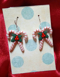 Thumbnail for Candy cane Christmas earrings brockus creations holiday earrings stocking stuffers