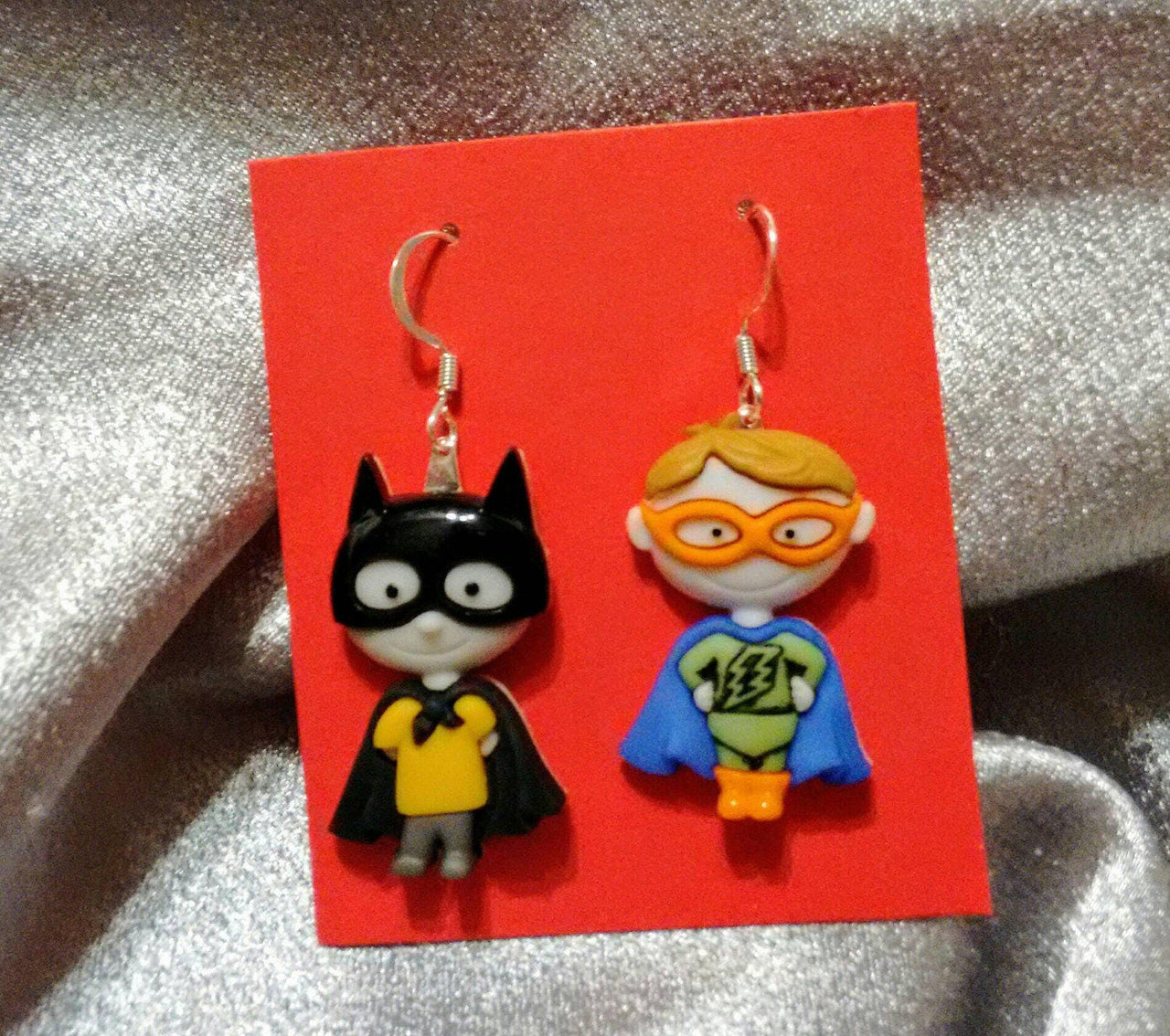 Super hero earrings action hero earrings Brockus Creations