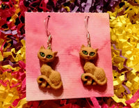 Thumbnail for Kitten earrings cat earrings sweet kittens felines Brockus Creations