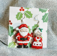 Thumbnail for Santa Clause earrings, Christmas earrings, Santa Clause jewelry, Mrs. Clause jewelry, Mrs. Clause earrings, teacher jewelry, gifts under 10
