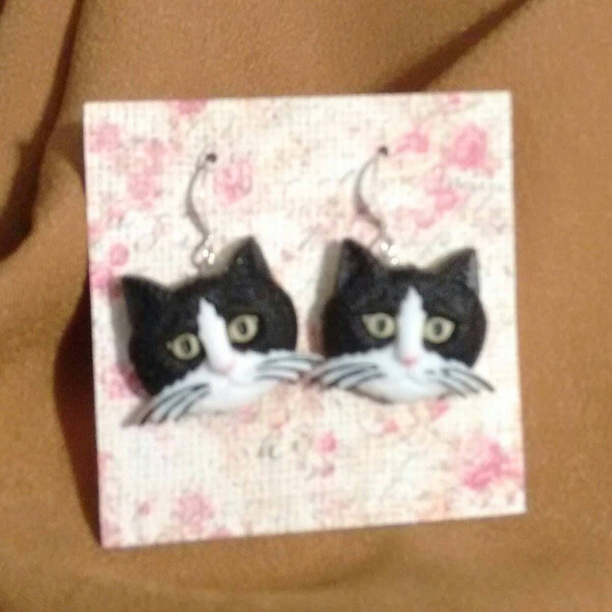 Cat earrings, cat gifts, cat accessories, kitten earrings, fur babies, pet lover gift, gifts under 25, animal earrings, gifts for her