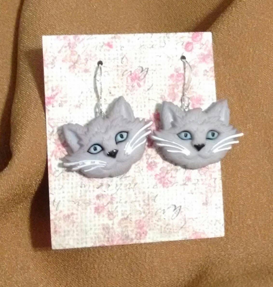 Cat earrings Cat jewelry Cat lovers Cat gifts Cat accessories Kitten earrings fur babies kitten felines pet jewelry pet gifts under 10