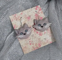 Thumbnail for Cat earrings Cat jewelry Cat lovers Cat gifts Cat accessories Kitten earrings fur babies kitten felines pet jewelry pet gifts under 10