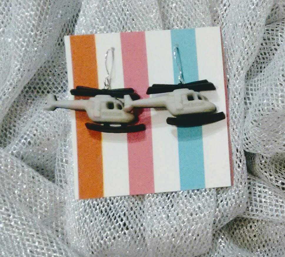 Helicopter earrings, helicopter jewelry, helicopter gifts, chopper earrings, gifts for pilots, gifts under 10, inexpensive earrings, helos