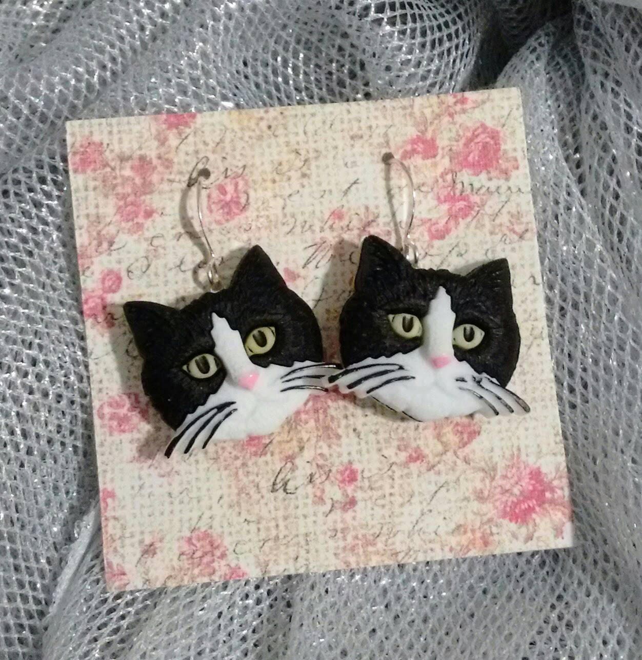 Cat earrings, cat gifts, cat accessories, kitten earrings, fur babies, pet lover gift, gifts under 25, animal earrings, gifts for her