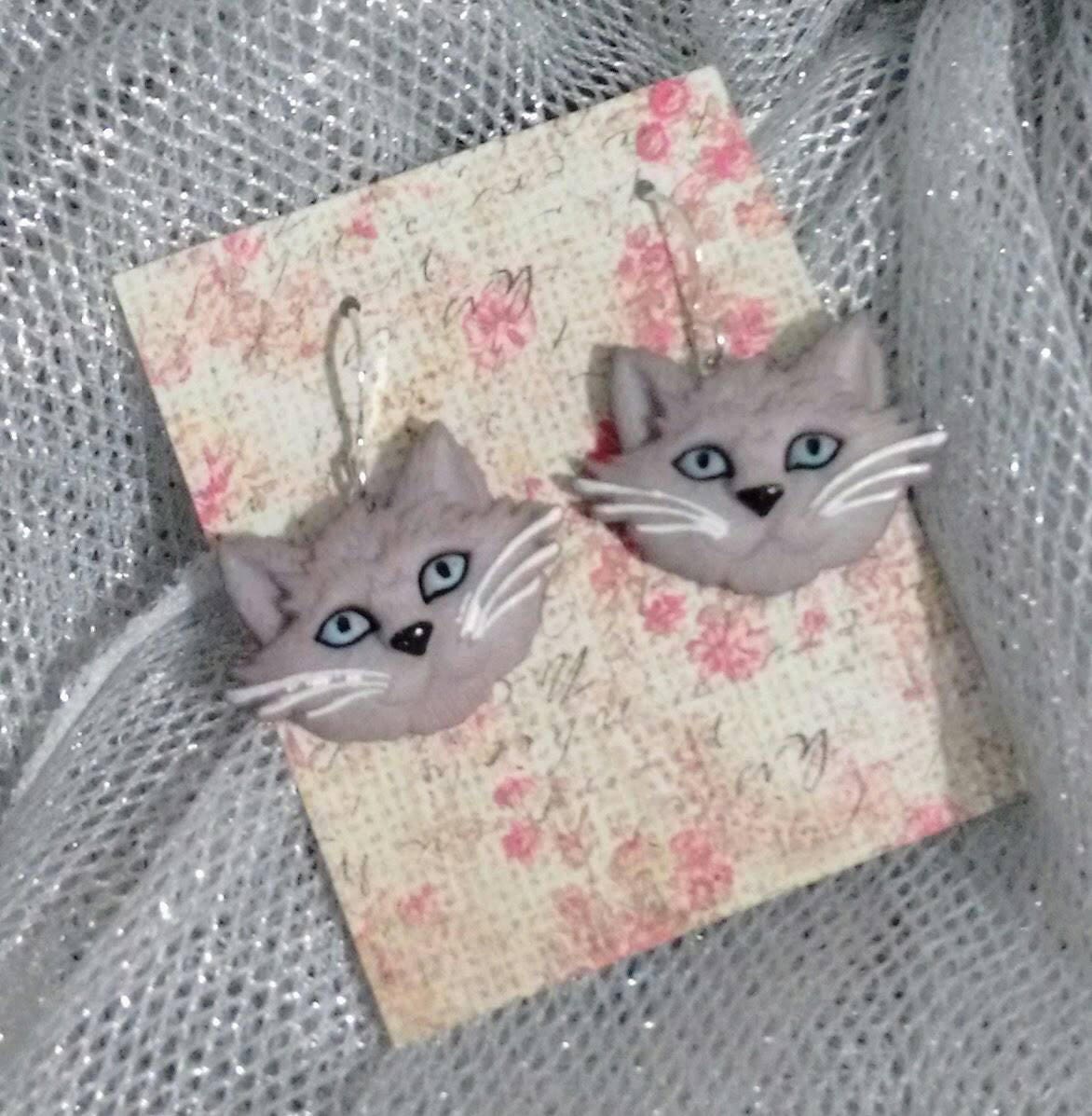 Cat earrings Cat jewelry Cat lovers Cat gifts Cat accessories Kitten earrings fur babies kitten felines pet jewelry pet gifts under 10