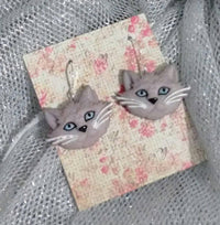 Thumbnail for Cat earrings Cat jewelry Cat lovers Cat gifts Cat accessories Kitten earrings fur babies kitten felines pet jewelry pet gifts under 10