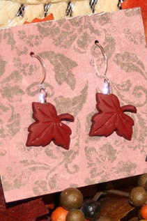 burgandy fall leaves earrings fall earrings thanksgiving earrings brockus creations