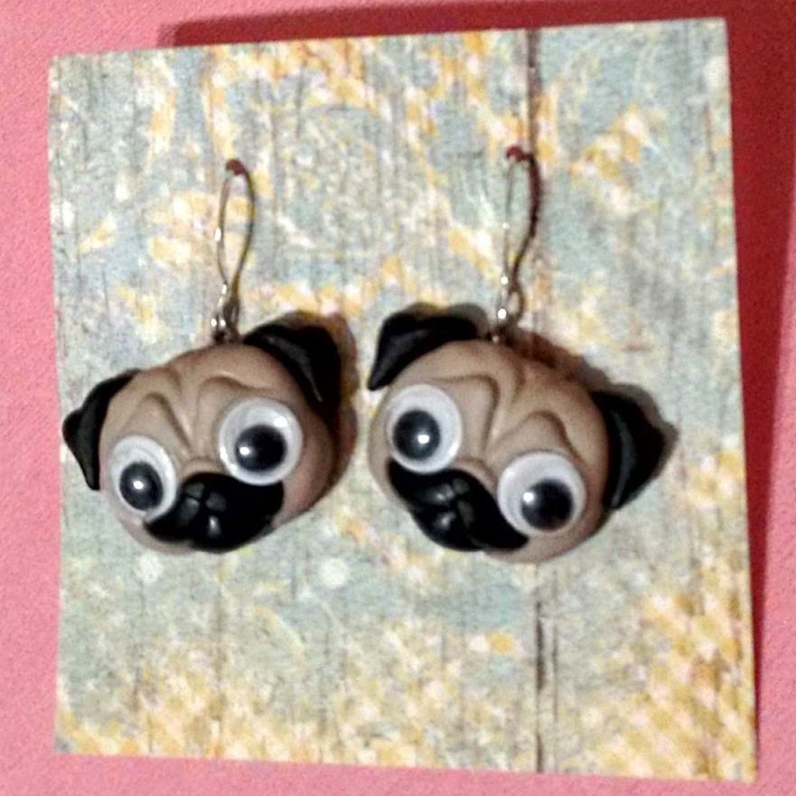 dog jewelry, dog earrings, dog accessories, pugs, dog lover, dog gifts, animal earrings, gifts under 10, teacher gift, teacher jewelry