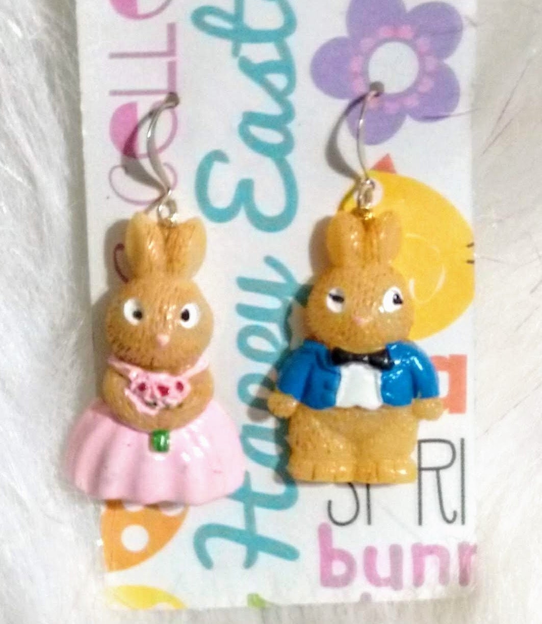 easter earrings, easter rabbits, easter jewelry, rabbit earrings, holiday earrings, inexpensive earrings, Easter gifts, gifts for her