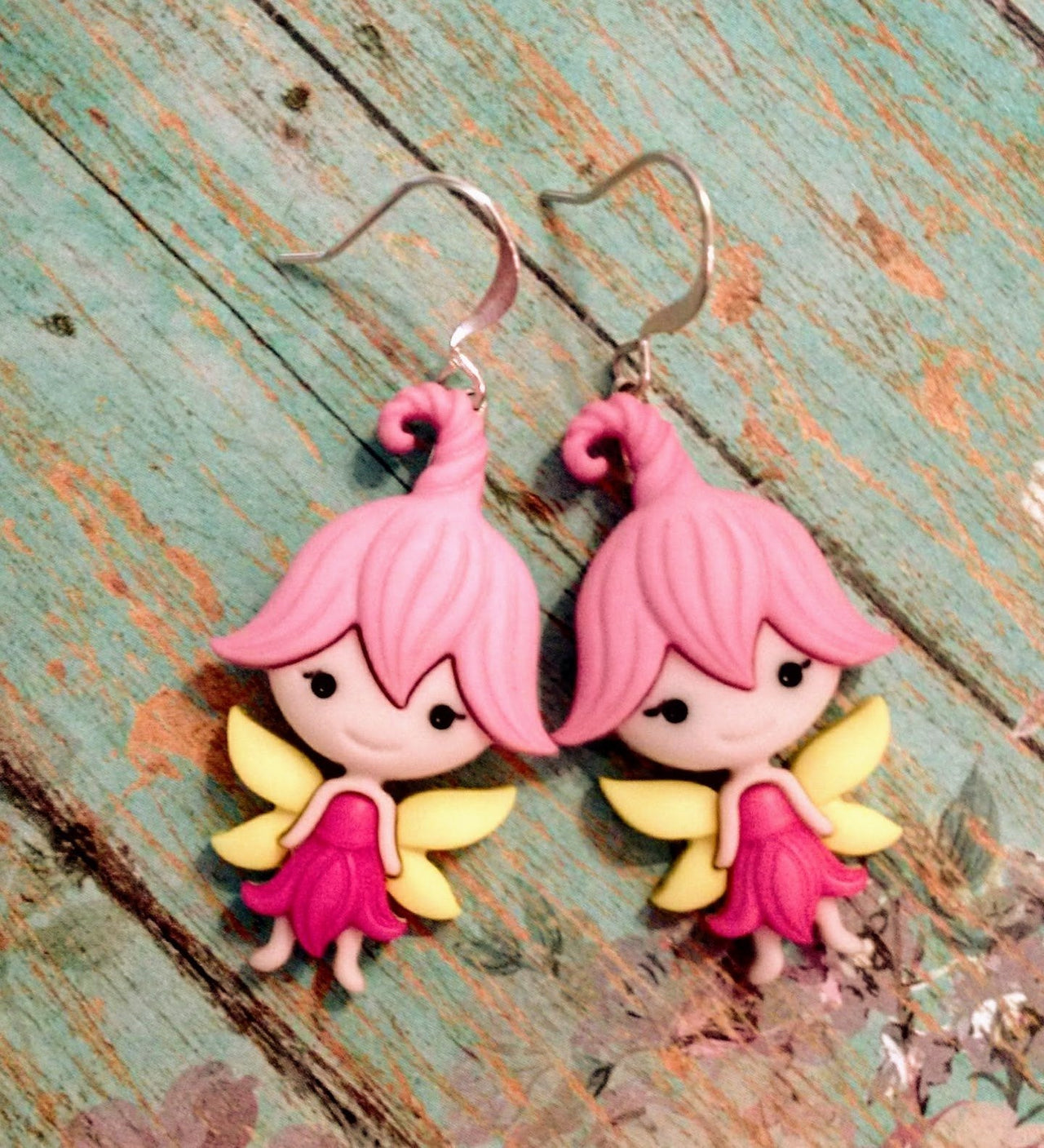 fairy earrings, fairy jewelry, fairy gifts, flower earrings, inexpensive earrings, gifts under 10, gifts for her, inexpensive gifts, fairies