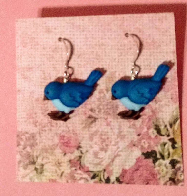 bluebird, bluebird jewelry, bluebird earrings, bird watching, gifts for bird watchers, inexpensive earrings, teacher gifts, nature gifts