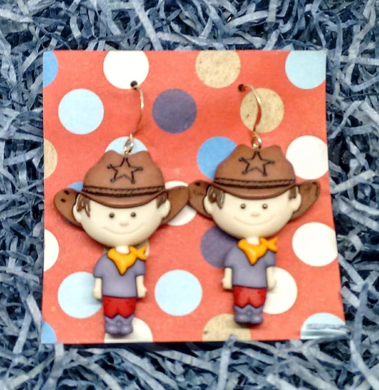 Cowboy earrings, cowboy jewelry, cowboy gifts, Western earrings, inexpensive gifts, funny earrings, gifts under 10, teacher jewelry, cowboys