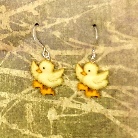 chick earrings, chicken earrings, Easter earrings, animal earrings, little chicks, farm animals, Easter chicks, gifts under 10, teacher gift