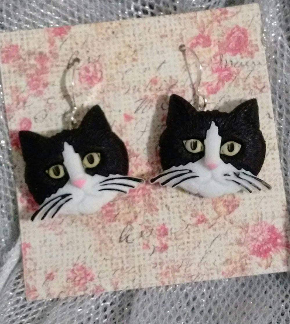 Cat earrings, cat gifts, cat accessories, kitten earrings, fur babies, pet lover gift, gifts under 25, animal earrings, gifts for her