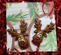 Thumbnail for reindeer earrings, rudolph earrings, Christmas earrings, reindeer jewelry, Santas reindeer, gifts for her, gifts under 10, cute earrings