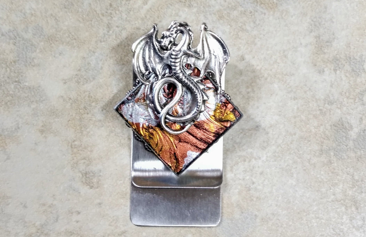 money clip, dragon money clip, mens money clip, gift for dad, gift for brother, gift for husband, dragon gift, groomsmen gift, gift under 15