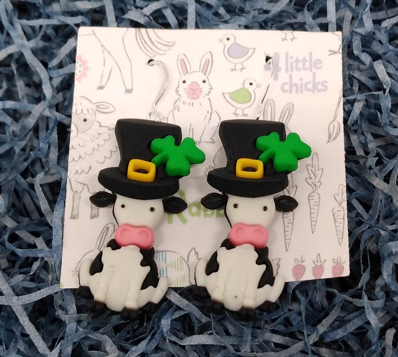 st patricks earrings, cow earrings, st patricks gift, funny earrings, st patricks day, gift for mom, gift for wife, secret pal gift