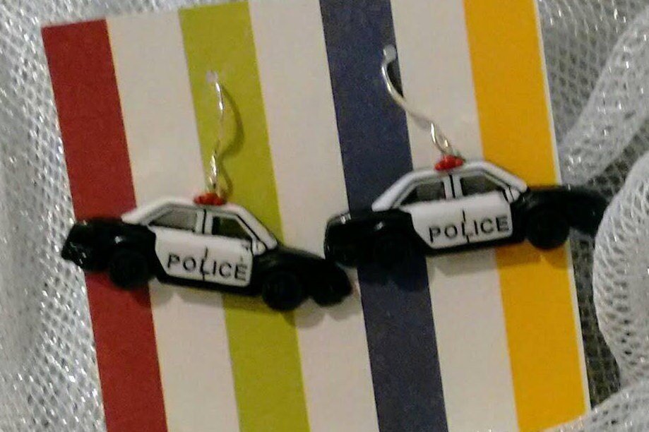 Police car earrings