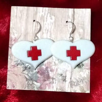 Thumbnail for Red cross and heart earrings