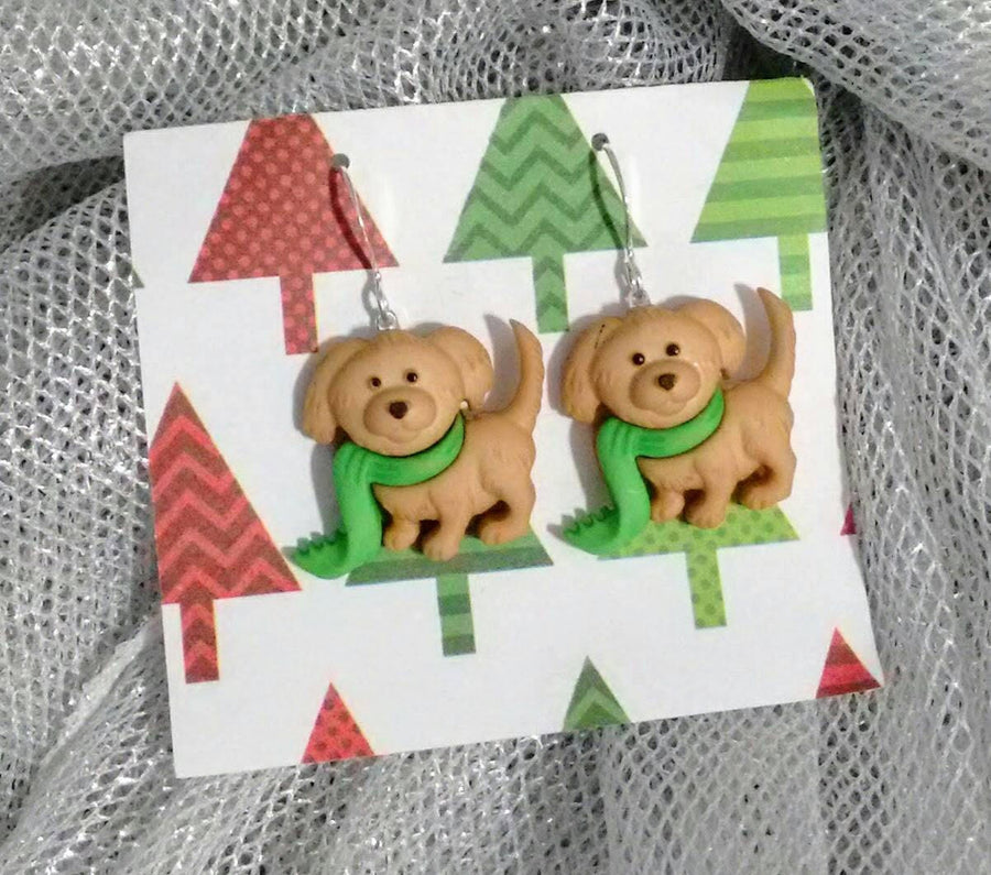 Snow day dog earrings