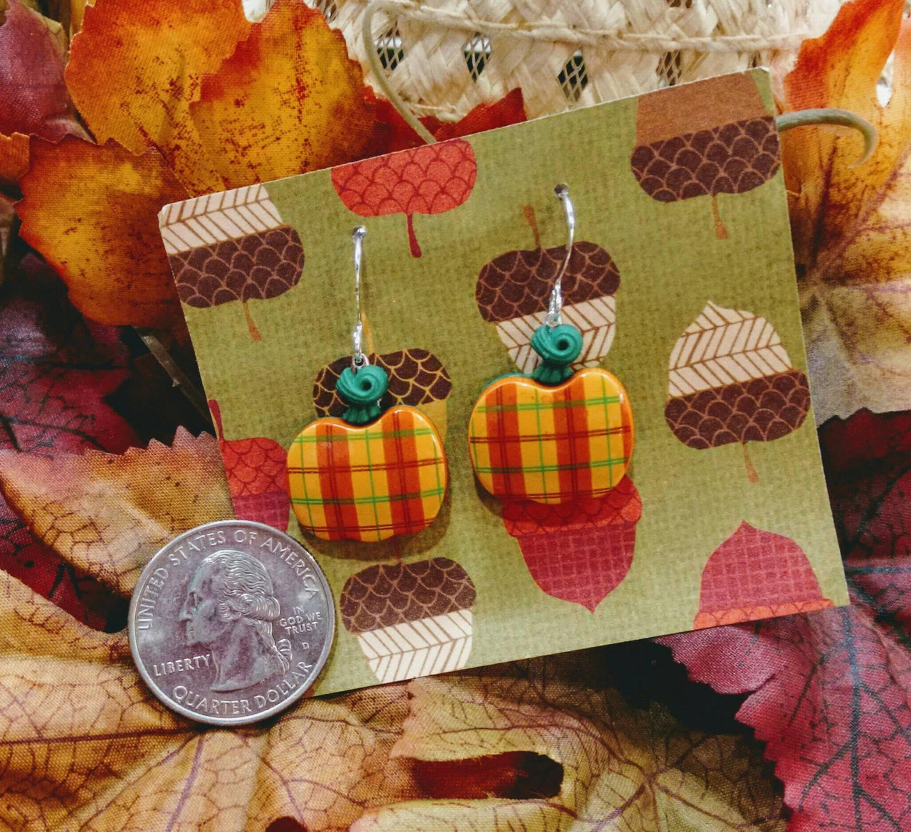 Thanksgiving earrings, pumpkin earrings, fall earrings