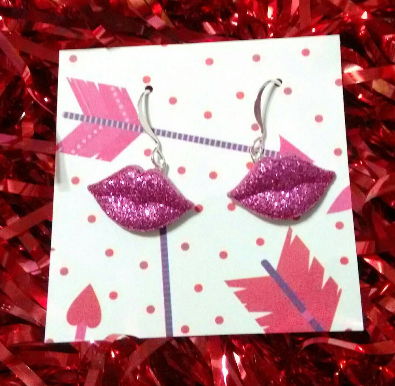 Valentines lip earrings
