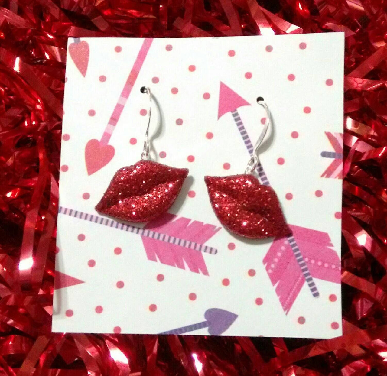 Valentines lip earrings