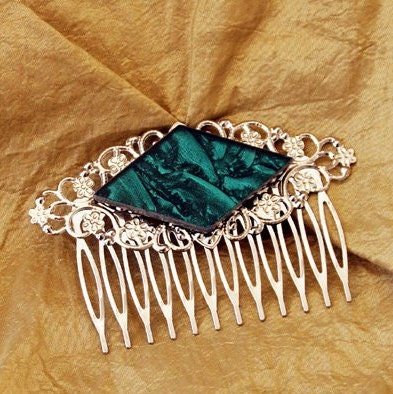 Van Gogh stained glass large filigree hair combs