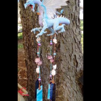 wind chime, handmade wind chime, glass windchime, dragon art, dragon gift, garden art, yard art, gifts under 35, father's day gift, dragons