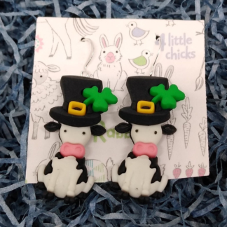 st patricks earrings, cow earrings, st patricks gift, funny earrings, st patricks day, gift for mom, gift for wife, secret pal gift