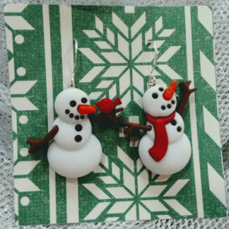 Snowman earrings, Christmas earrings, snowman jewelry, snowman gifts, inexpensive earrings, gifts under 10, gifts for her, teacher gifts
