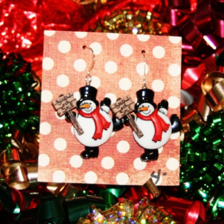 snowman earrings, snowman jewelry, Christmas earrings, holiday earrings, snowman gifts, gifts under 25, gifts under 10, snow earrings