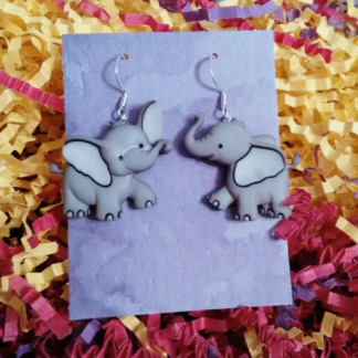 Elephant earrings, baby elephant jewelry, elephant gifts, cute earrings, gifts under 25, animal earrings, teacher gifts, gift exchanges