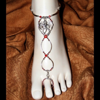 Dragon ankle bracelet barefoot sandals handcrafted custom colors