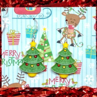 Small Christmas tree earrings