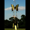 Yellow Butterfly Stained Glass Wind Chime | Handcrafted Garden Art Decor |