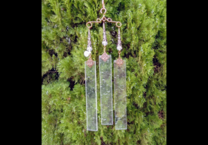Elegant art deco style stained glass wind chime garden decor