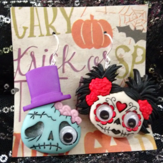 Spooky Zombie Earrings, Halloween Costume Accessories, Quirky Undead Style