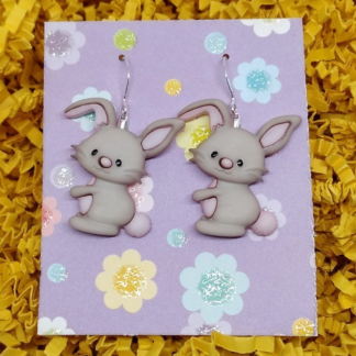 easter bunny earrings, bunny rabbit gifts, animal earrings, cute earrings, basket stuffers, bunny rabbits, gift for wife, gift for daughter