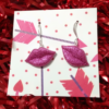 valentines pink glitter lip earrings