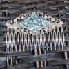 silver filigree hair comb with silver van gogh stained glass large comb brockus creations