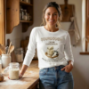 sourdough "crumb connoisseur" long sleeve tee shirt, personalizable – artisan bread lover gift – sourdough society™ tee brockus creations