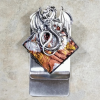 silver dragon stained glass money clip on van gogh stained glass brockus creations
