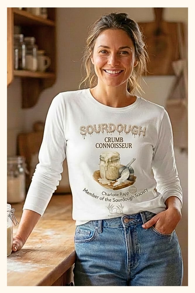 category photos woman wearing tee shirt with sourdough crumb connoisseur brockus creations 2 website